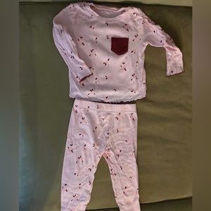 12M Cat&Jack ribbed pink outfit